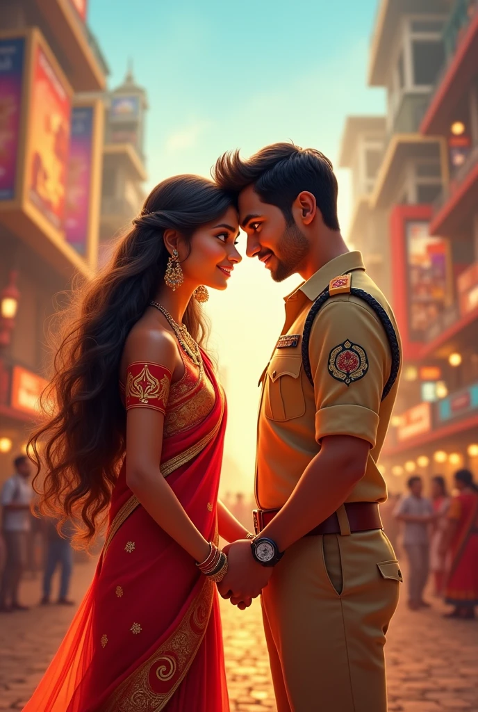 Indian couple beautiful doctor and dashing police officer