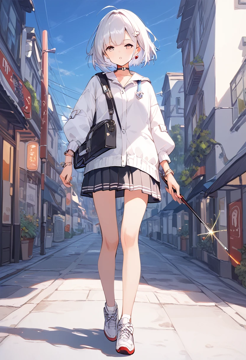 Score_9, Score_8_Excellent, Score_7_Excellent, Score_6_Excellent, sauce_anime, evaluation:General,  Holding a magic wand、Long branch walking stick、Stylish shoes、Azur Lane