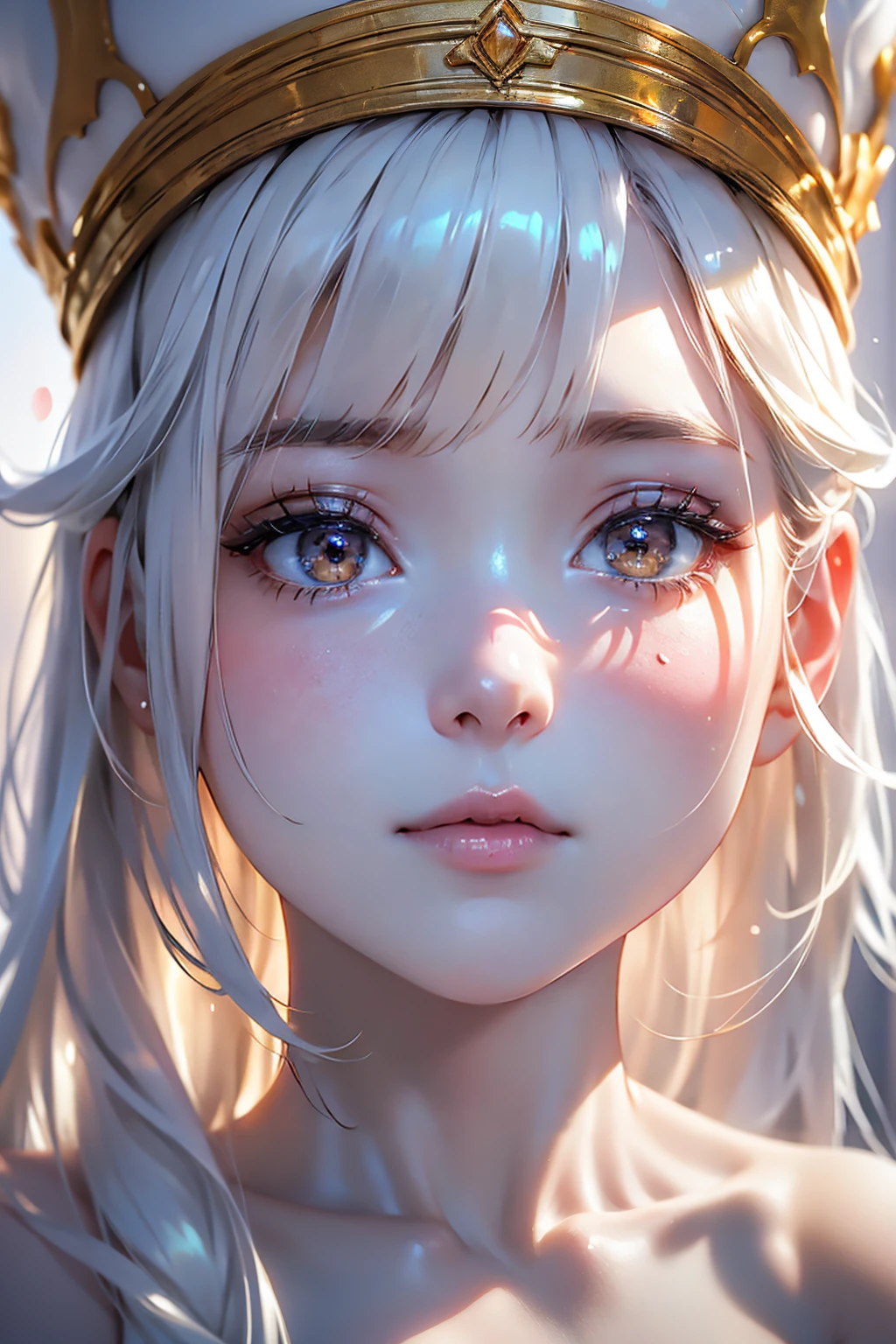 ((Anatomically correct depiction、masterpiece、Best Quality、8k))、Baby Face、Attractive beautiful almond-shaped eyes、((Wide-open whites of the eyes:1.1))、Long eyelashes、美しい桜colorの唇、A high, well-defined nose、color々Hairstyle、Beautiful and shiny hair、((Realistic:1.3))、Bold composition、Highly detailed face、Detailed、Golden Ratio Face、Ultra-high resolution、((Beautiful, translucent white skin:1.3))、((Busty:1.2))、漂い出るcolor気、Sweaty skin、Warm sunlight、Sidelong glance