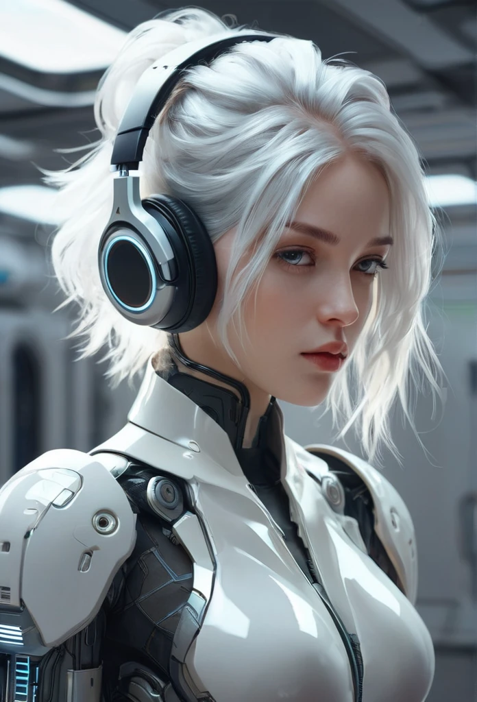 (best quality),(real),(masterpiece),absurdres,realistic,there is a woman with headphones on in a space station, girl wearing headphones, cgsociety 9, cyborg - girl with silver hair, female cyberpunk anime girl, beutiful white girl cyborg, cyberpunk beautiful girl, cyberpunk anime girl, beutiful girl cyborg, cute cyborg girl, beautiful cyborg girl, cyberpunk anime art, korean artist, anime cyborg, realistic anime style at pixiv, artgerm. anime illustration, guweiz on pixiv artstation, cgsociety - w 1 0 2 4 - n 8 - i, stanley artgerm lau, digital advanced anime art, portrait anime girl, anime fantasy artwork, perfect anime cyborg woman, heise-lian yan fang, guweiz on artstation pixiv, realistic anime art style, realistic anime 3 d style, stunning cgsociety, female anime character, wlop painting style, cgsociety and fenghua zhong, girl with white hair, realistic anime artstyle