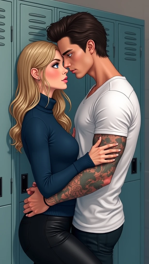 1girl, massage, male hands, on stomach, 1boy,  towel, lotion, blonde Girl is laying on stomach, massage, (man on top), 
(girl from below), ((hetero:1.5)),

grabbing another's ass, perfect hands, perfect hand,

massage couch, a male doing a massage, 
 girl [Nordic] Hourglass body, perfect Olive skin, Profile Angle,girl Oval Face,girl bare broad shoulders and Sagittal Plane Curves and blades shoulders,girl spinal line and long slim arms, Rounded Jawline,girl snub Nose and High Round Narrow Cheekbone and Dimpled Cheek,girl Monolid (blue Eye) type,(((girl Short blonde Waves pixie hair))),girl Attached Pointed ear and shoulder blades, girl Hourglass-shaped hips and round ass,girl back dimples, (girl blue eyes), 

Man Italian Rectangle faces, man Attached Cupped Ears and Low Forehead,(man black short combed back hair),man Fleshy nose and Bold Tapered black Eyebrows, (man brown Upturned eyes),man Designer Stubble black whiskers and triangular black hair beard,

graphic style of novel comics, perfect hands, 2d,
8k, hyperrealism, masterpiece, high resolution, best quality, ultra-detailed, super realistic, Hyperrealistic art, high-quality, ultra high res, highest detailed, lot of details, Extremely high-resolution details, incredibly lifelike, colourful, soft cinematic light,