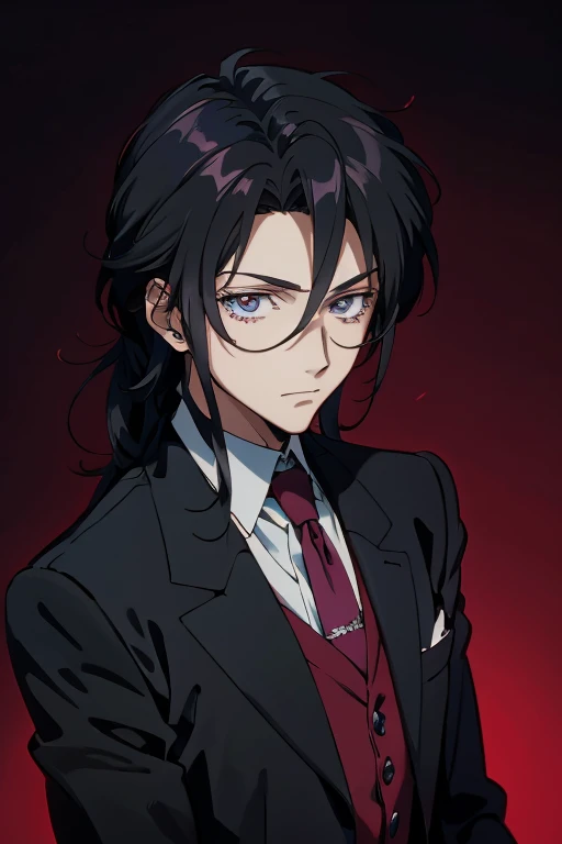 Create Sebastian Michelis from the anime black butler in a 90’s anime style 