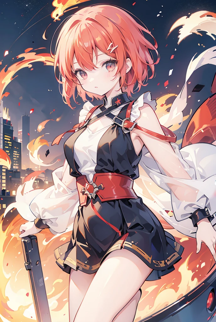 Dynamic Angle, ((Full body posing:1.5), (Colorful:1.2), (Highly detailed CG Unity 16k wallpaper:1.1), (Denoising strength: 1.45), (tmasterpiece:1.37), ((Official art)), (Colorful:1.2), (Bare shoulders:0.85), ((balconies, Starry sky, (( 8K Wallpaper)), starryskybackground, ultra-detailliert, Beautiful and aesthetic, Beautiful, ultraclear, Best Quality)), 1girl in, (In smoke:1.1), (Dynamic Smoke Anywhere:1.4), (1 Chinese pattern in the middle of the girl's forehead), Girls with weak temperament, (epic cinematic), Soft natural light, Rim Light, Absurd, ((masutepiece, Best Quality:1.37)), ((Red-haired, shorttwintail, Black Wings of the Little Devil)), hight resolution, Ultra-detailed, ultra-sharp ((Small Devil_Wings, whips, succubus)), BREAK, 1girl in, Extreme close-up, close-up, (Beautiful Anime Face, Cute face, Detailed face), Red Eyes,((Non-erotic)), Jewelry, earrings,((short twintails)), Piercing, ((Hand holding a whip)), ((Detailed black bikini, Intimidating corset choker,Little Devil's Tail:1.3)),Wearing a jacket, nice appearance, detailed clothes, ((Black miniskirt)), ((small tits)), with intensely mesmerizing red eyes