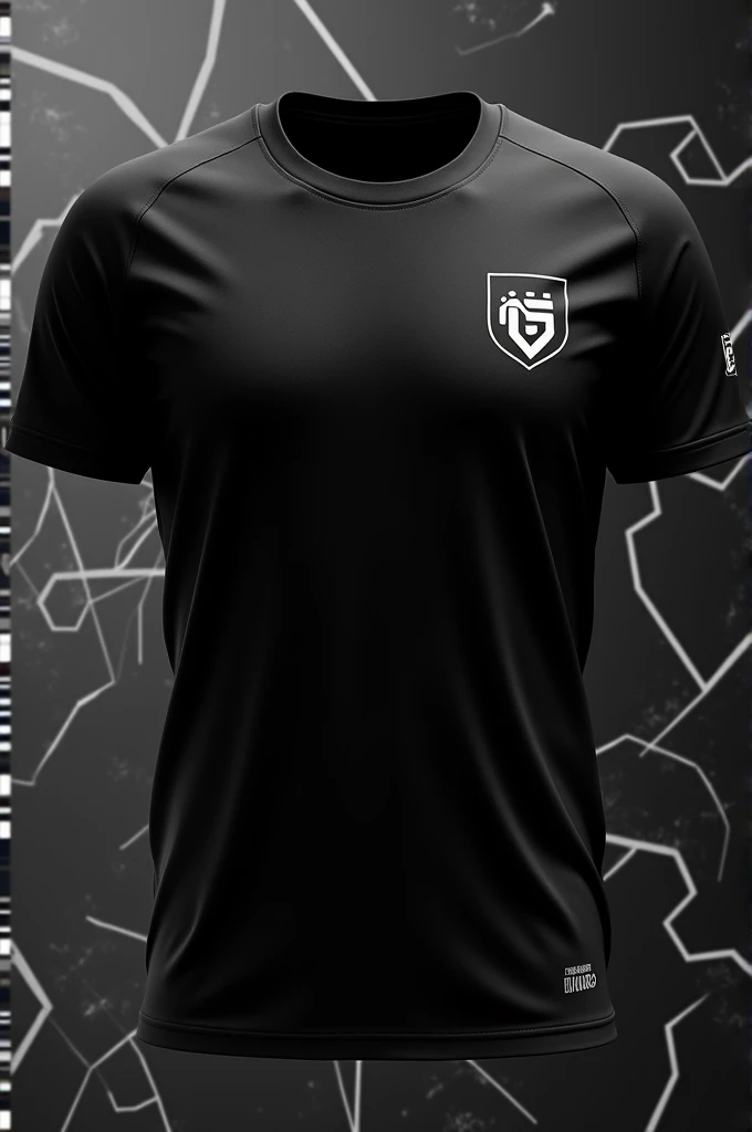 unisex black shirt, with the symbol on the front very small in the circular shape on the left side of an owl wearing a military beret