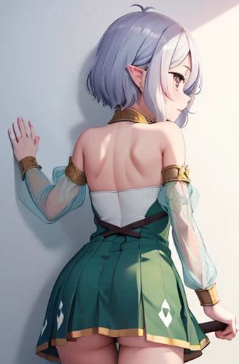 A pose in which you put your hands on the wall and stick your butt out in a low position　Kokoro