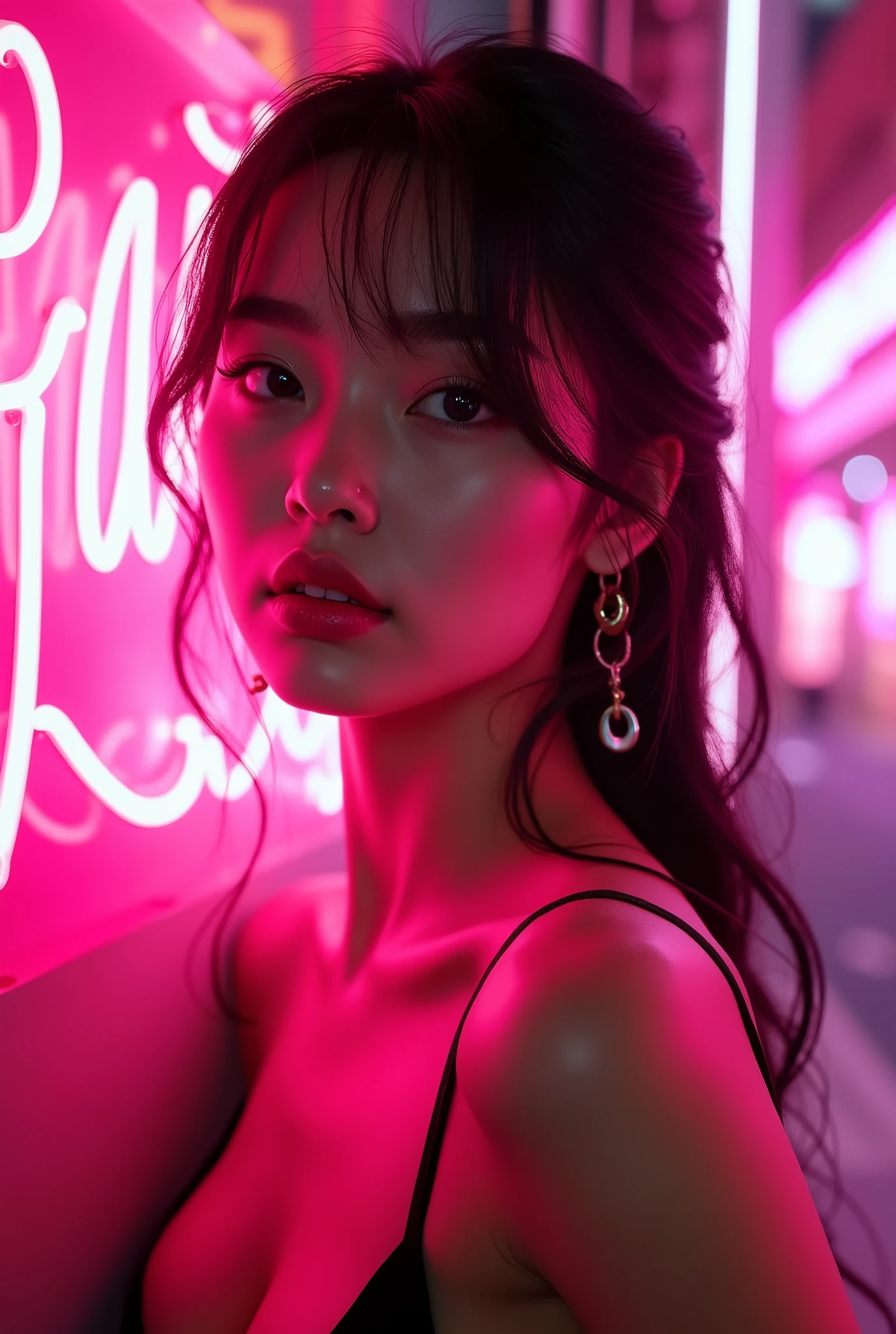 Beauty、Asia、Japan、Gal、Model、Pink Neon