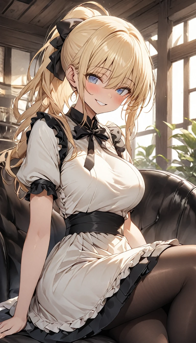 Marin Kitagawa,Maid, latex clothes, A beautiful smile, Cross your legs, teasing,smug,