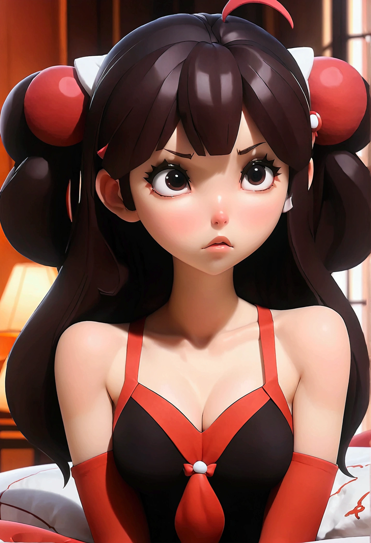 Anime style picture of a woman in lingerie, sitting on a bed, Seductive anime girl, 3D in anime style, beautiful succubus, beautiful seductive anime woman, beautiful seductive anime teen, Anime very detailed, 3D Anime Girl, Rin Tohsaka, Anime 3D Art, Gothic Anime Girl, extremely detailed art germ, beautiful anime girl