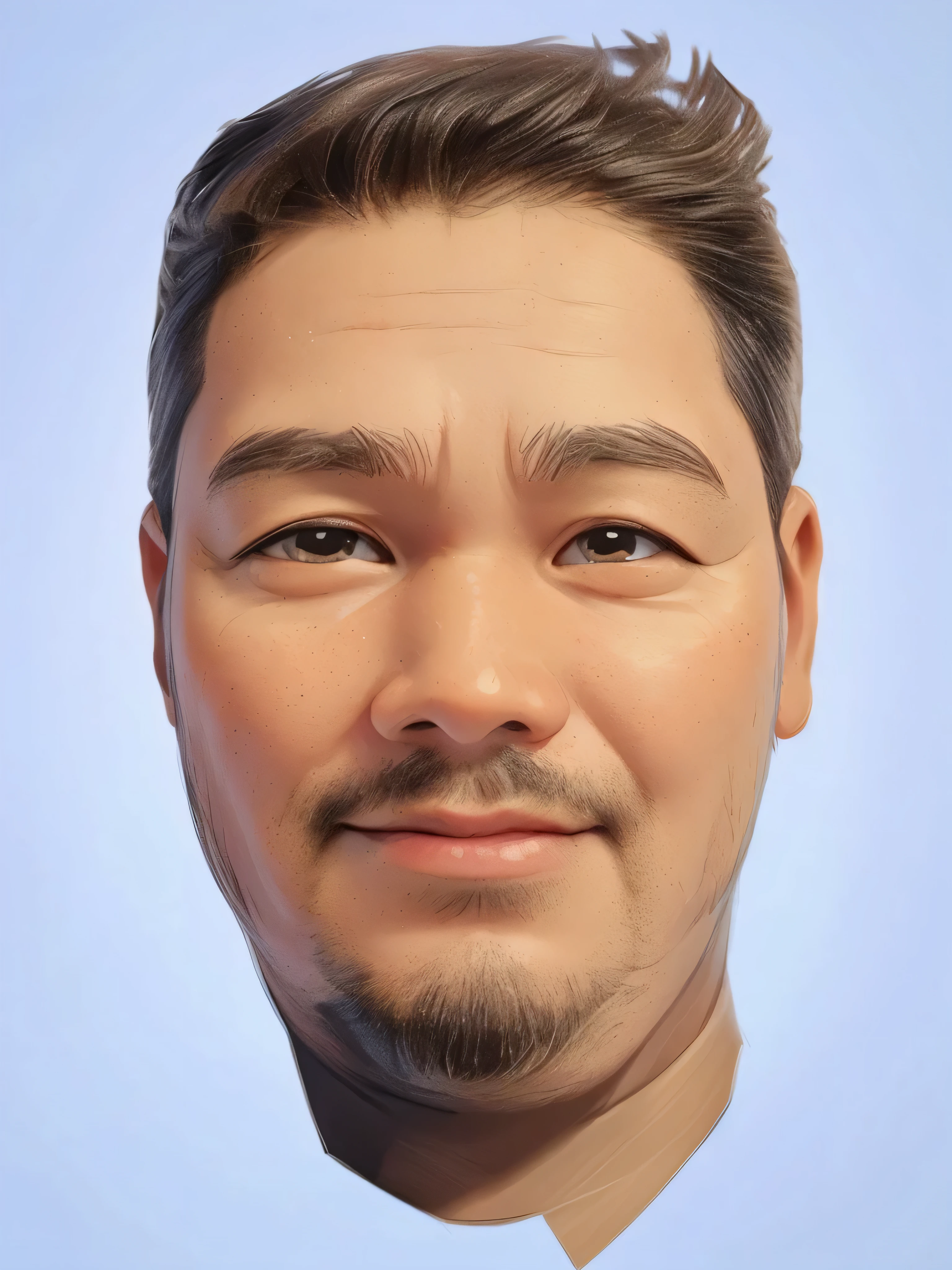 a close up of man, single realistic face, face very realistic, coerent face, asian face, highy detailed face, face realistic, full round face, south east asian with round face, real detailed face, photorealiscic face, hyper realistic face, extremely realistic face, generate realistic face, realistically rendered face, caricature illustration, full protrait, potrait, caricature style, chibi, caricature!!!, foto realistic, 3 d, 3d, charactor, photo 3d, 3d render