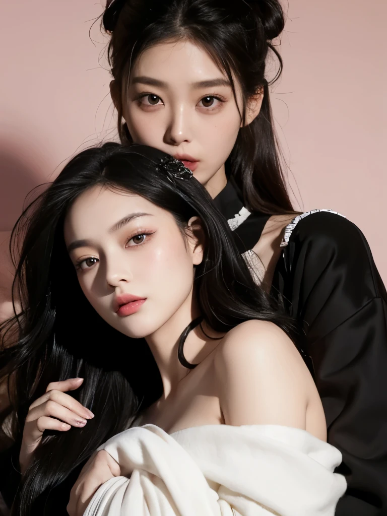 Jennie Kim, Brown hair, Wavy, full lips, doll lips, seductive eyes, Pale skin, Beautiful asian female, light eyes, attractive feminine energy, doll eyes, pretty JENNIE.