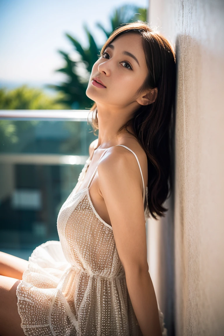 Skinny Japanese woman, 30th generation, One Girl,
(Wearing a sleeveless glittery evening dress:1.2),
((short, See-through skirt, She spreads her legs and touches her panties:1.5)),
(RAW Photos, highest quality), (Realistic, photo-Realistic:1.4), masterpiece, Very delicate and beautiful, Very detailed, 2k wallpaper, wonderful, In detail, Very detailedな, High resolution, Soft Light, Beautiful detailed girl, Very detailed eyes and face, Beautiful and detailed nose, Beautiful details,Cinema Lighting,((City lights at night)),Perfect Anatomy,smile,
Narrow shoulders, Beautiful clavicle, thin arms, length, Thin legs, Small Ass, No bra,
Slim figure, The beauty of slim abs :1.2, thin waist :1.2, thin thighs :1.2,
Very fine eye, Long, narrow eyes, Brown eyes, double eyelid, Extremely fine eyebrows, thin, Long eyelashes, Watery eye,
Ultra-detailed lips, Plump and moisturized lips, Glossy pink lips, Blushed, ((White beautiful teeth)),
Beautiful actress'Fatigue Make-up, Brightly colored moisturizing lipstick,
Dark brown hair, Delicate and soft hair, Hair blowing in the wind,
(Put your hair up, Medium Short Hair, ponytail:1.2),
Layered Cut, (Blunt bangs:1.2),
可愛いsmile, Please open your mouth a little, Dreamy look, ((Staring at the viewer)),
(((Photorealism))),((The body is facing the viewer)),
Dynamic Lighting,
Beautiful fashion accessories(((High detail,High detail,masterpiece,Simple and elegant ornaments,necklace,bracelet, ring, Earrings,))),
((Lift your face a little)),
((Squint your eyes)),
((Pursing your lips:1.2)),
((Blushing)),
((The cleavage is fluffy)),
((Flat Chest)),