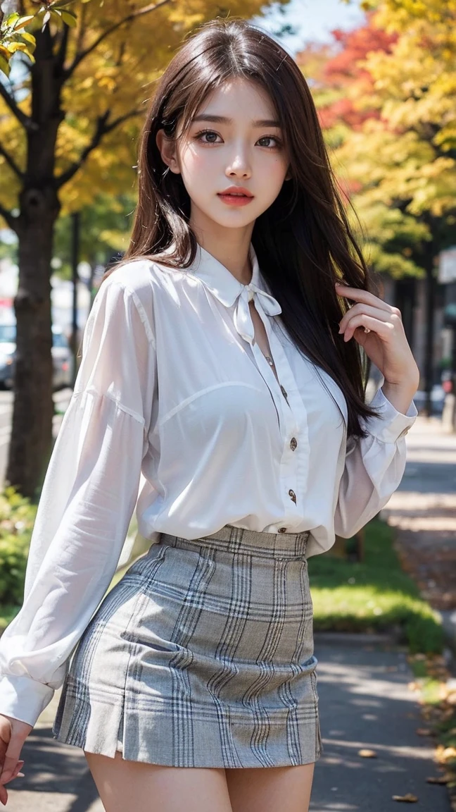 Japanese women,Black Hair,Glasses,Long Hair,Big Breasts,White blouse,See-through nipples,sexy,Navy Blue Skirt、NSFW