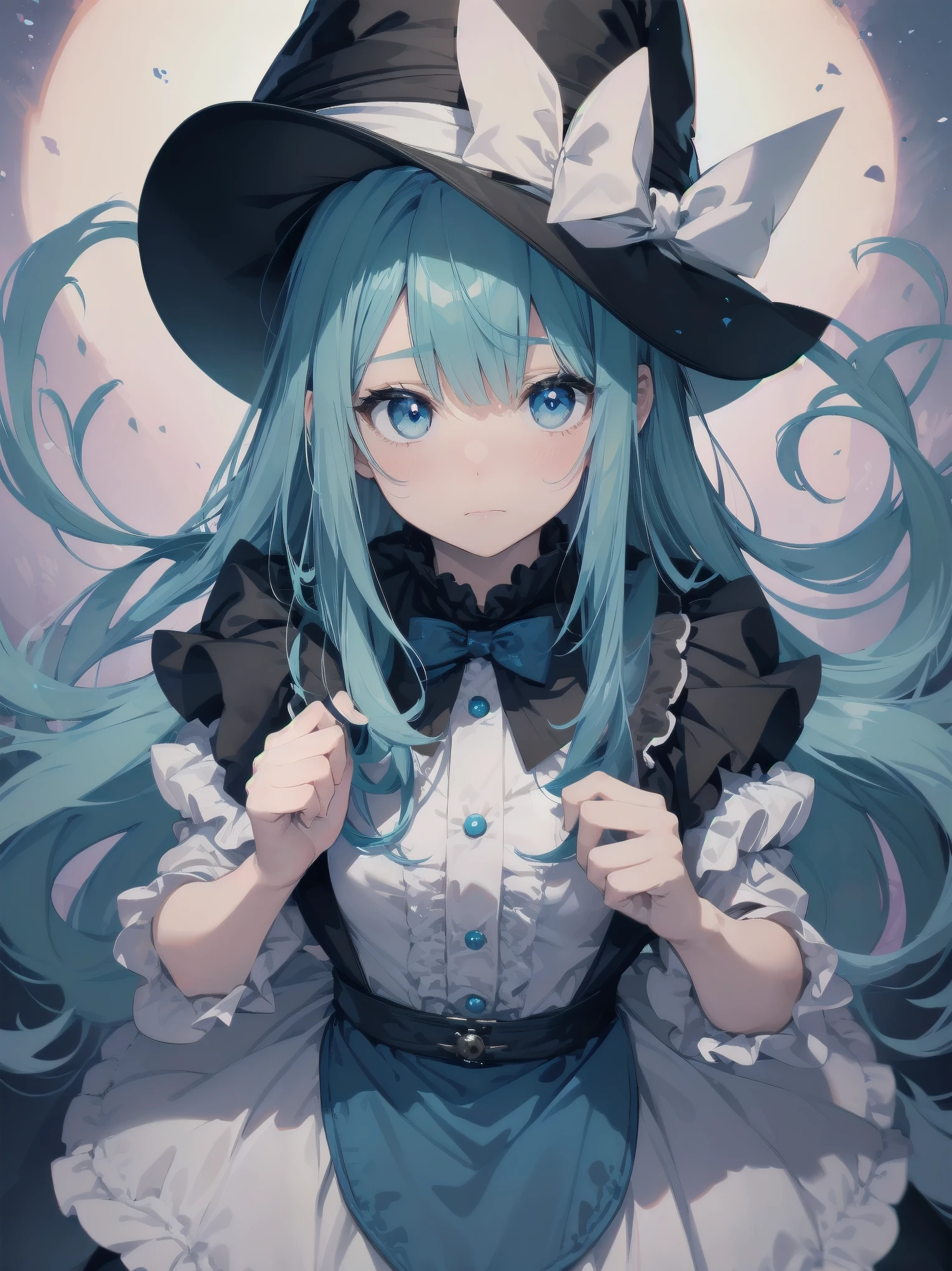 🎶, (🧙‍♀️), ✡, ✨(black hat), , Alice in Wonderland, Alone, very beautiful, cute, adorable, embarrassed, alone, blue eyes, white skin、look at viewer、looking up,kawaiitech, pastel colors, kawaii, cute colors,Alice in Wonderland, alone, very beautiful, cute, adorable, embarrassed, alone, blue eyes, white skin,skirtlift