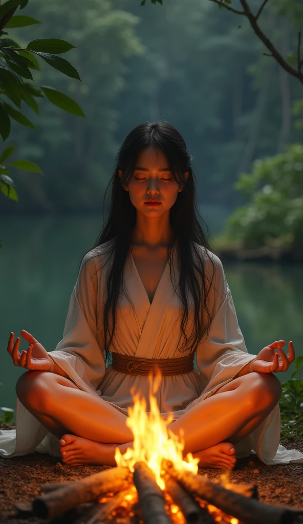 High image quality、Japanese、One girl, Meditate、Bonfire、Large Breasts