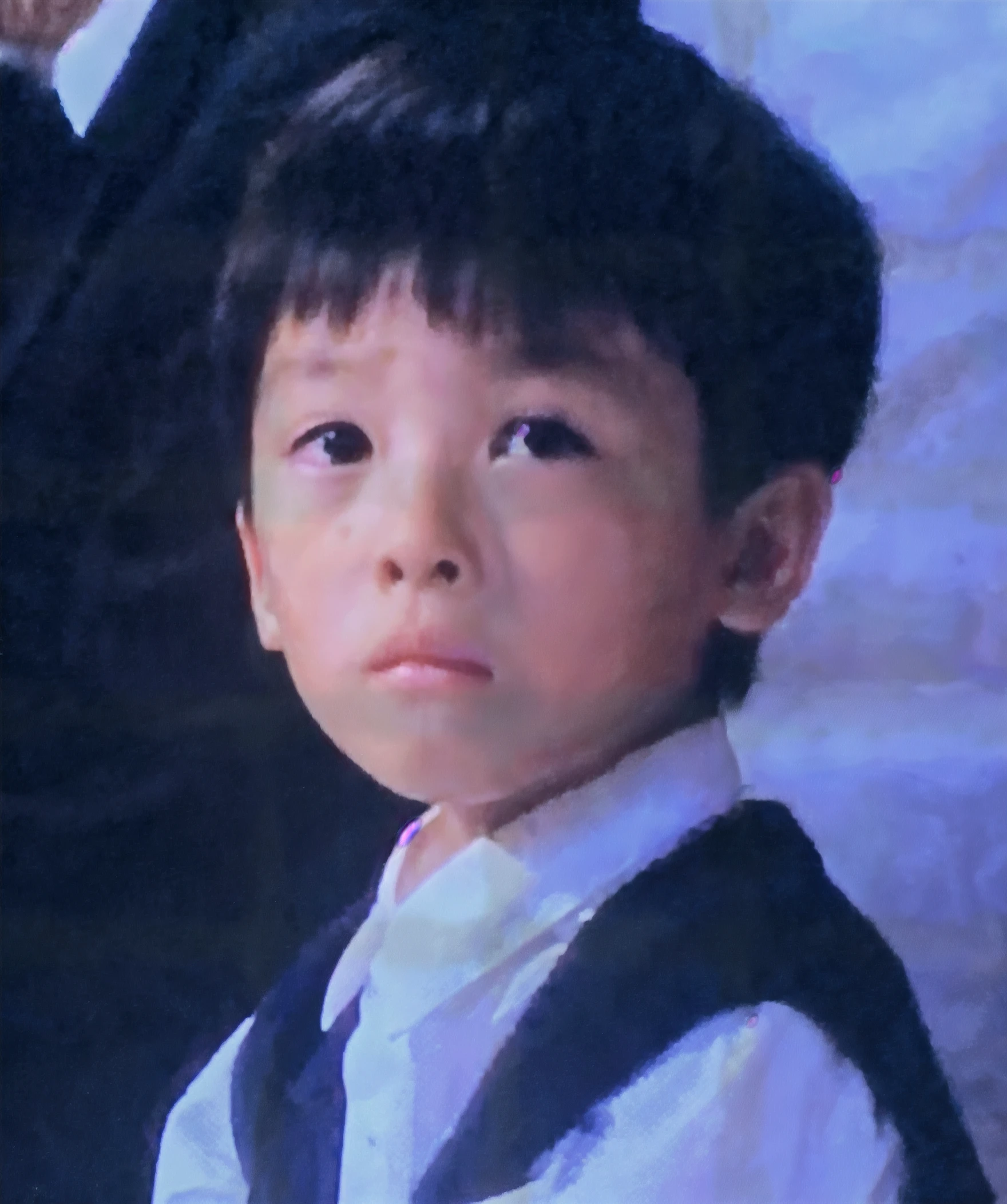 There is a HD photo of a child holding a teddy bear, HD face,, HD and glitch, Face HD, blur effect face, Delightful photos, Delightful image, Image HD digital art but photos, detailed face of a asian boy, HD images, Detailed HD face, Granular photos, HD photos