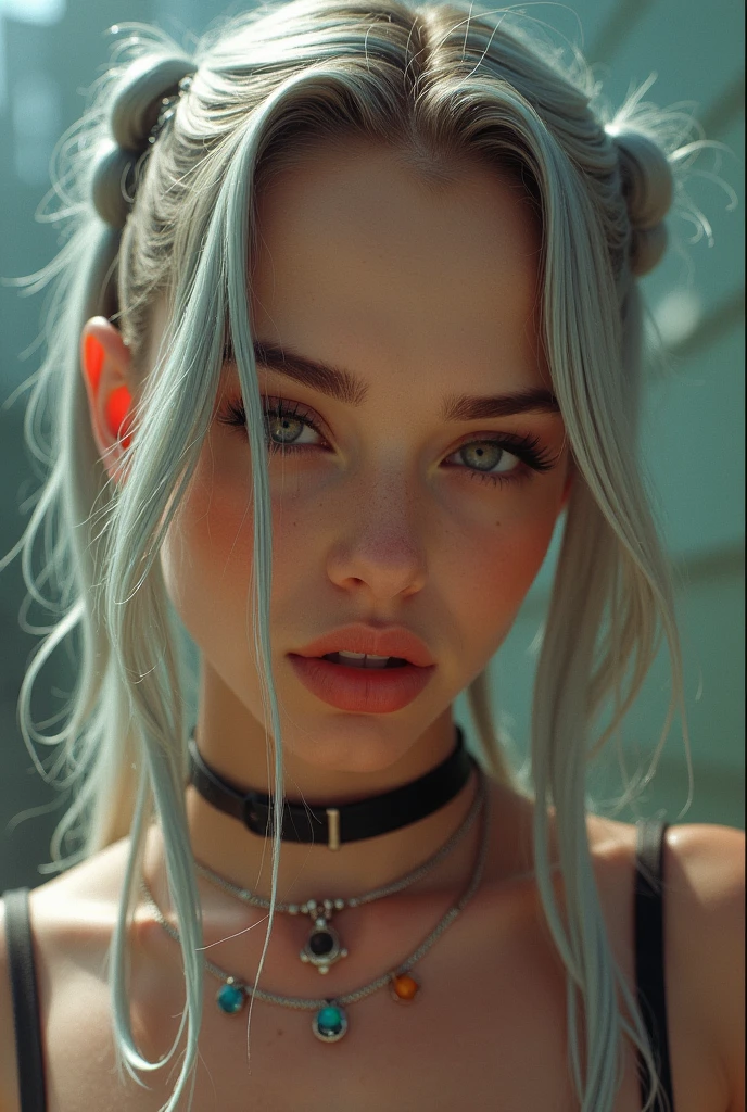 There's a woman with big wet scarred breasts in a futuristic outfit posing for a photo., Fille Cyborg, Linda Chica Cyborg, female cyberpunk anime girl, Cyberpunk anime mech girl, Fille cyberpunk, Women's science fiction, wojtek fus, Cyberpunk belle fille, WLOP. Scifi, Cyberpunk 2 0 et. o model girl, Fille en mecha cyber armor, seductive cyberpunk dark fantasy, Anime girl cyberpun