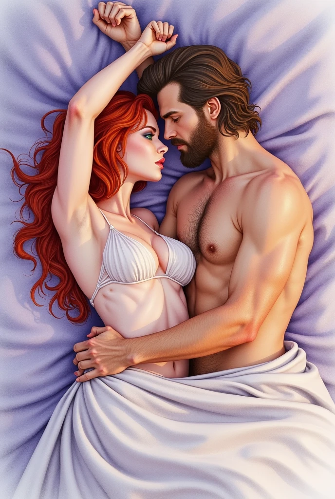 Pale skin redhead curly hair kurdish girl get fucked by a black man