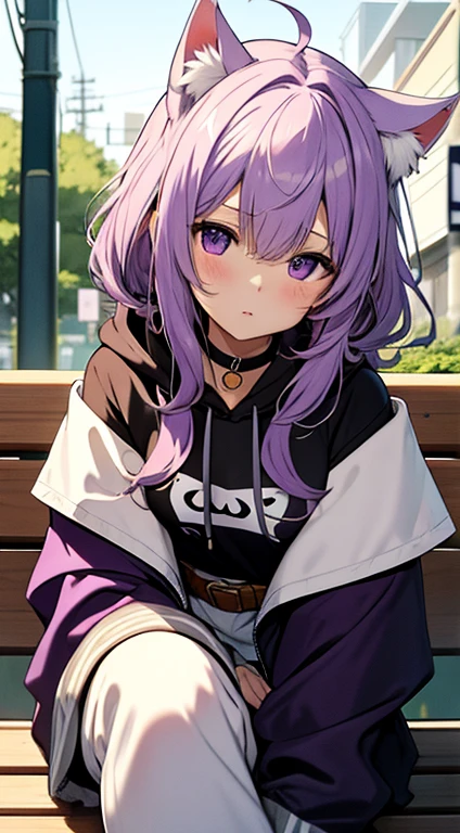 The loli had her hair tied up, light purple, and was making an irritated face and was naked and prostituting herself to another man, and the man was recording a video on social media.