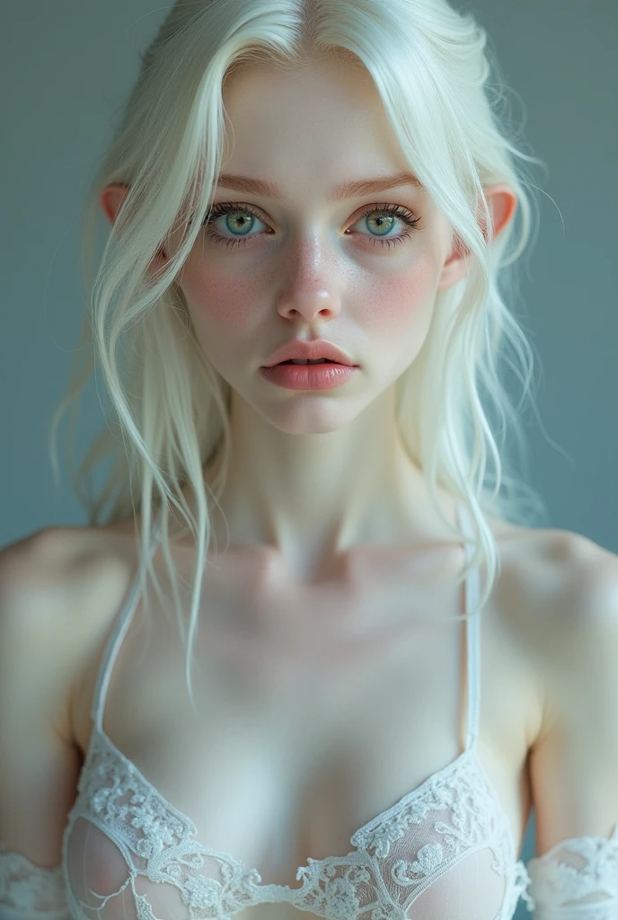 ((pale skin)), blue eyes, white girl, deep blue hair, sex whit man, freckles, ultra realistic, , ((huge breast)),