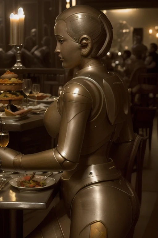 Galatea at a restaurant, photography, trending on artstation, sharp focus, studio photo, intricate details, highly detailed, by greg rutkowski 