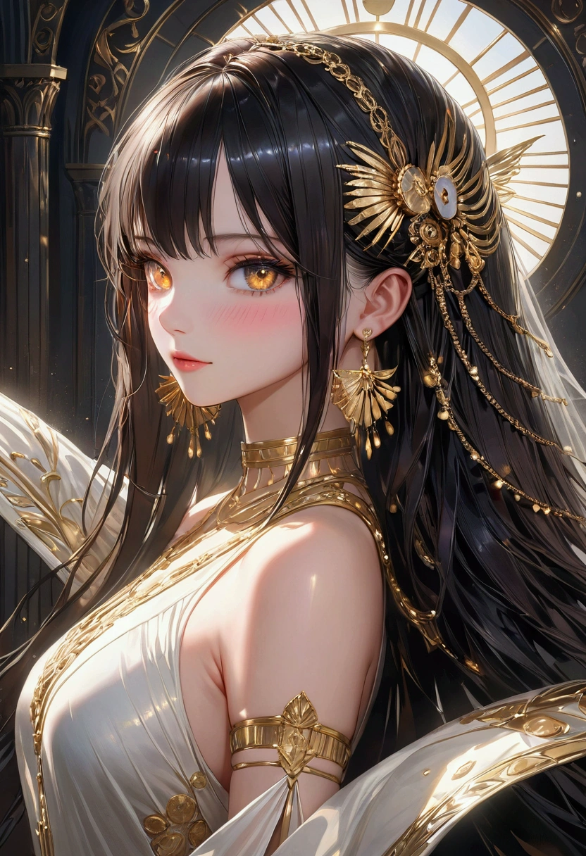 Photo,
1girl, (( long hair with bangs, black colored hair)),
(masterpiece, sidelighting, finely detailed beautiful amber yellow eyes: 1.2), best quality, hyper detailed, highres, ultra detialed, extremely detialed, intricate detials, 8k, hiqcg, high definition, extremely delicate and beautiful, 8k wallpaper, Amazing, finely detail,official art,extremely detailed CG unity 8k wallpaper, 3d face, perfect face, realistic, lustrous skin, perfect skin, show Clavicle, (adult face:1.2), smile precure, Beautiful, pretty, beautiful detailed face, young lady, girlface, (maiden), (medium_breasts:1.3),