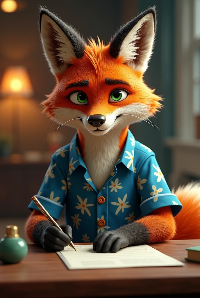 ((Nick Wilde)), Zootopia style, pixar animation, 3D rendering, high quality erotic digital art, photorealistic, e621, from tofu foam, from a Singaporean, from Suro, by treasure, in Herkke, from Hinarmiller, ((Looking back at the viewer, smug smile, half-closed eyes)), beautiful green EYES, A loving look, Bottomless, wear a green shirt, in the police station office, leaning over desk, (Nick Wilde’s ass, яйца и penis крупным планом:0.8), looking over the shoulder, Introducing the Back, leaning over, sagging balls, вялый penis, гуманоидный penis, penis сзади, sexy furry ass, pubic hair, hair close together, tight pink anus, fluffy fox tail, (Extremely detailed fur:1.5), wrinkled anus, ((penis, ass and balls)), Nick Wilde seducing viewer at work, sneaky sex, public