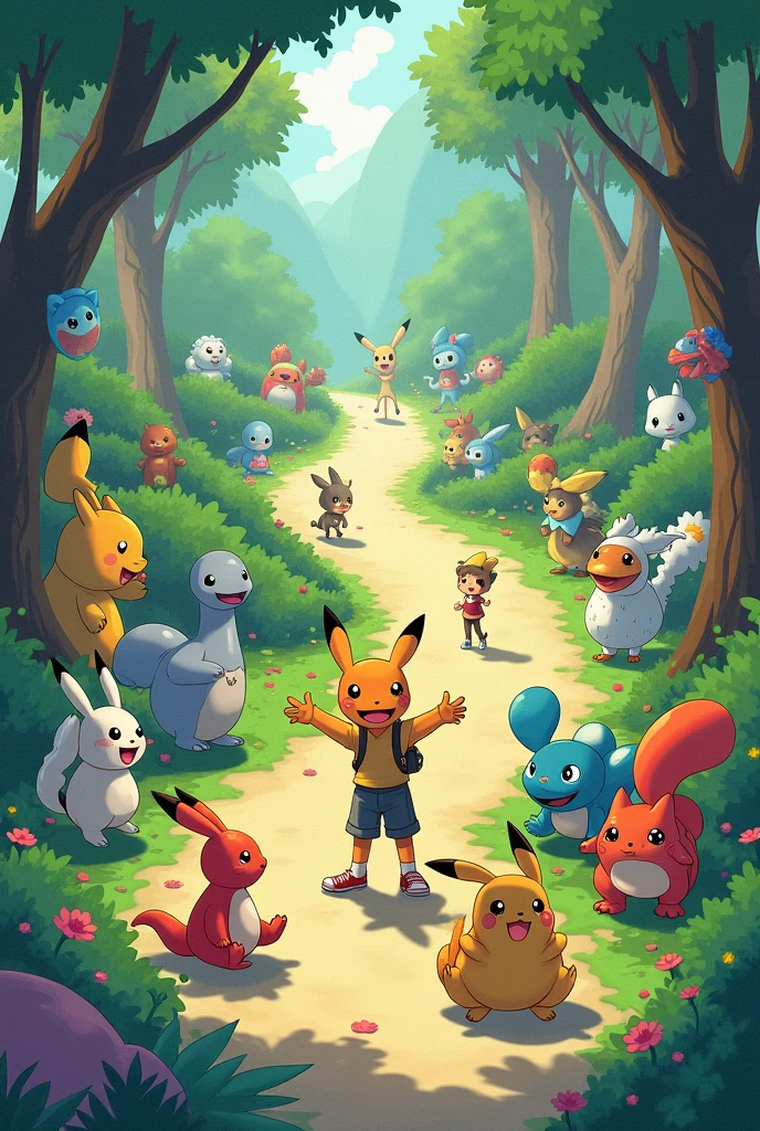 Magical forest with extremely sharp and rich details「search and search」Create a style illustration. Make sure your scene is filled with intricate details, Vibrant colors, Realistic texture. Contains 20 different mystical creatures, [number] magic object, 50 surprising elements that stand out. for a fascinating experience、Emphasizes high levels of detail and visual richness.