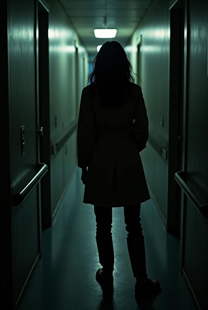 ((best quality)), ((Masterpiece)), (details), Mind walked into the bathroom behind the school, which looked old and dilapidated. The lights were flickering as if they were going out, giving her goosebumps.