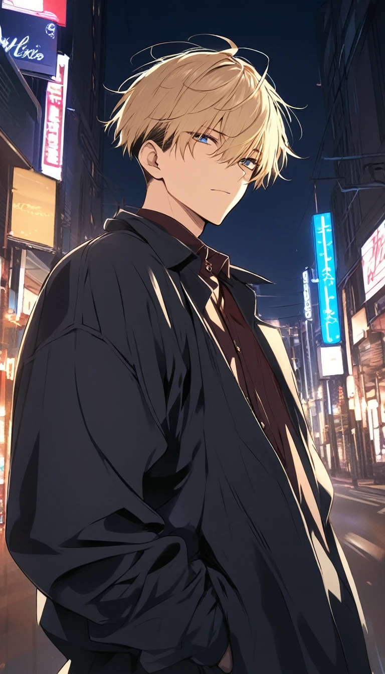 masterpiece, best quality, high quality, 1boy, male focus, looking in distance, denji, crying, night sky, city, pochita from chainsaw man, dead, sadness, comet, retro, teeth, wideshot