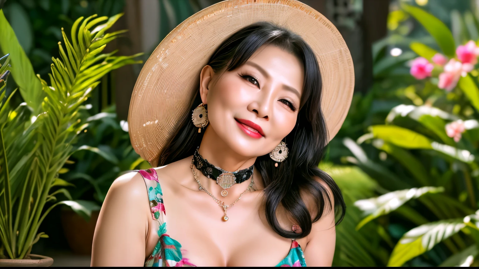 75 years old mom milf Chinese Lady large earring Big choker navel piercing decoration A bracelet realisitic Gorgeous Madame Beautiful Mature Woman sexly Smile Gentle woman navel piercing 4K High quality Gorgeous Madame Beautiful Mature Woman High leg