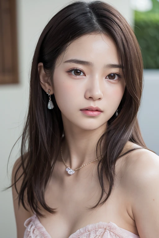 (8k, RAW Photo, Best Quality, Masterpiece:1.2), Ultra Detail, Super Resolution, (Realistic, Realistic Photo:1.37), Portrait, High Detail RAW Color Photo, Professional Photo, Extremely Detailed and Beautiful, Extremely detailed, 8k wallpaper, amazing and detailed, huge file size, official art, highly detailed CG unity 8k wallpaper, highly detailed beautiful girl, highly detailed face, highly detailed eyes, highly detailed skin, highly detailed fingers, highly detailed nose, very detailed detailed mouth , perfect anatomy, highly detailed background, highly detailed clothes, 1girl, (20:1.2), 20s, cute girl, realistic body, petite, fair skin, glowing skin , slim body, handsome body, black hair , short hair, (blunt bangs:1.2), smile, cute, youthful, cute face, realistic face, delicate eyes, drooping eyes, lingerie, see-through, earrings, looking at viewer, cowboy shot, facing front, standing posture, Contraposto, dynamic lighting, very large breasts, cowboy shot