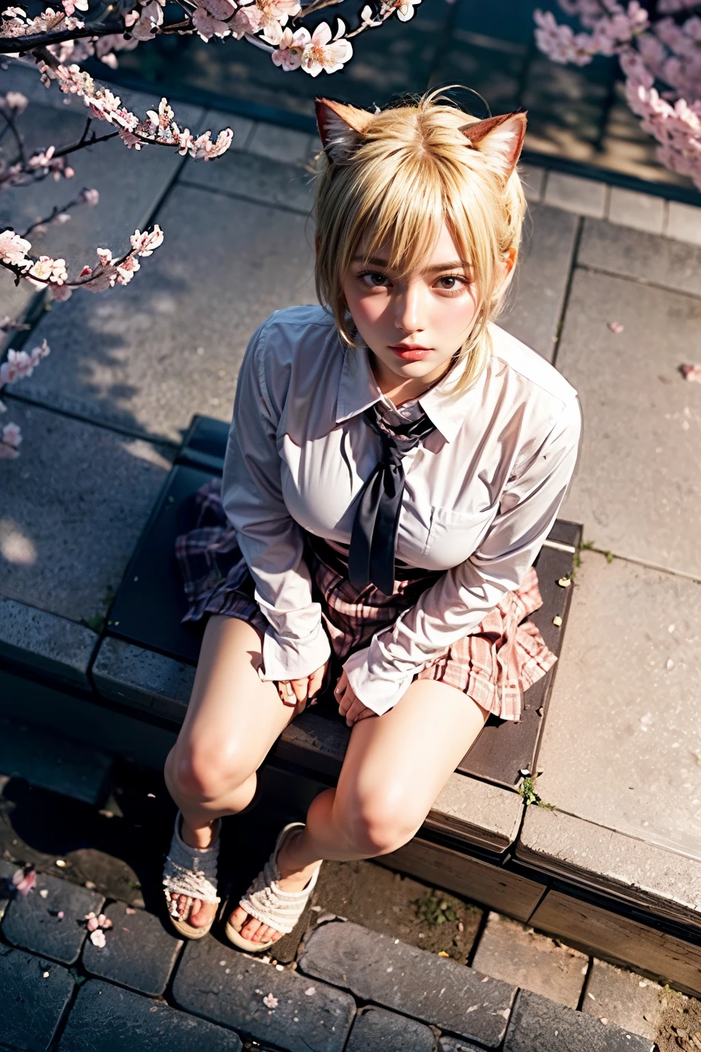 blonde wolf cut gal y shirt tie exposed japanese d cup