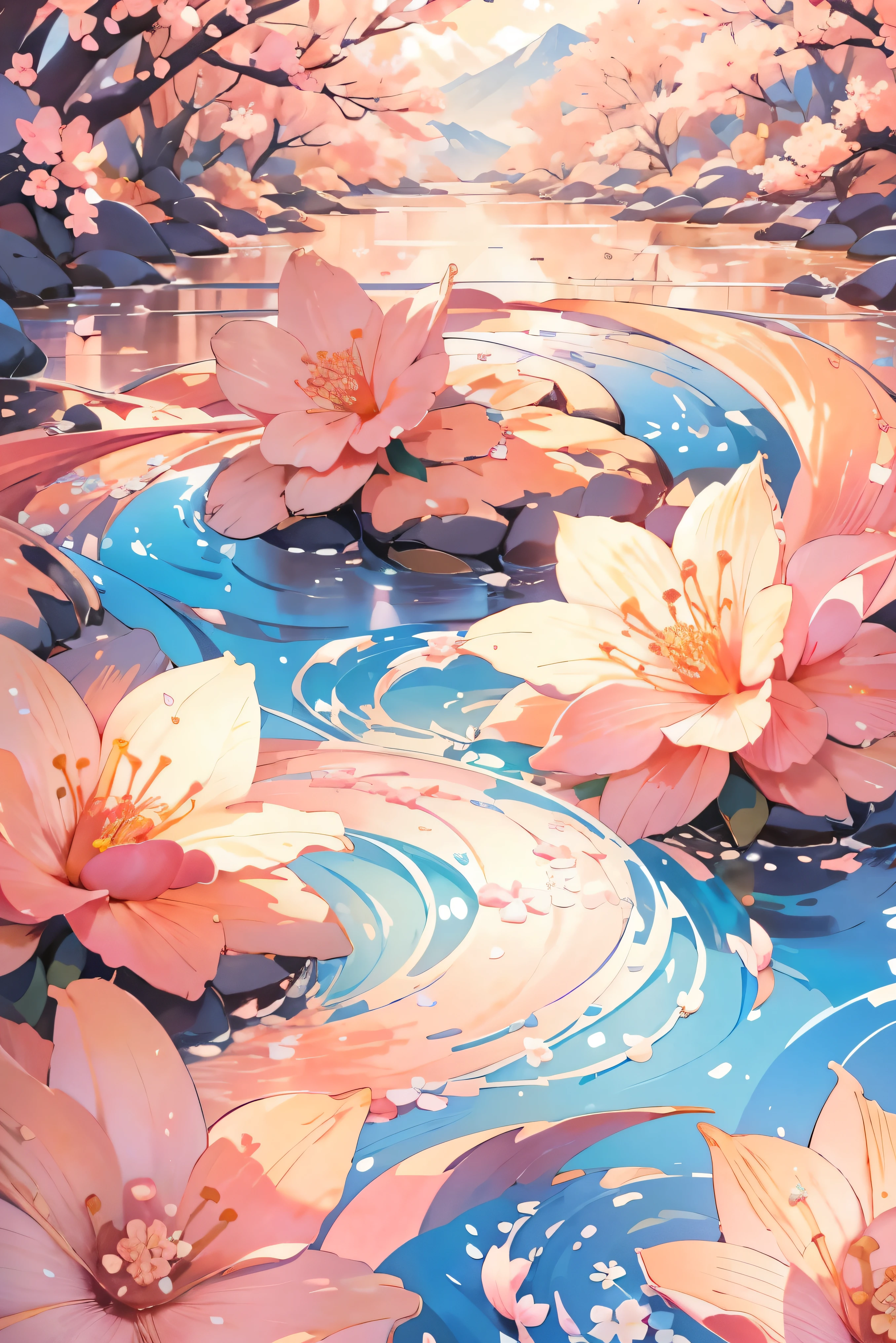 Sea of Flowers,Peach Blossom海,Peach Blossom林,landscape,Peach Blossom,peach,Peach Blossom源,detail