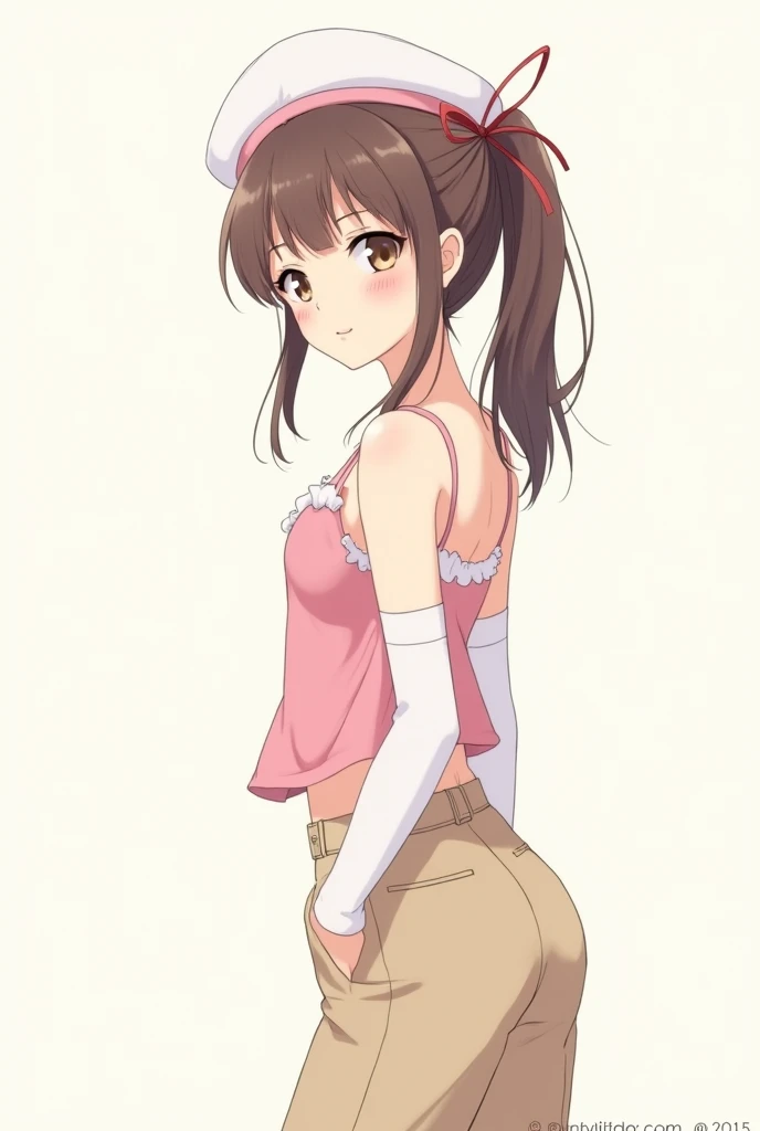masterpiece, highest quality, High resolution, RO1, Hair Bun, blue eyes, Twin tails, Visor Cap, pantyhose, camisole, Yellow shorts, Medium chest, Leaning forward,Cleavage, (((((Down blouse))))), Gym, Squat, 30 denier soft touch comfortable tights, See through, Squat, Spread your legs, Thighs, 魅力的なThighs,スポーツGym, Weight training