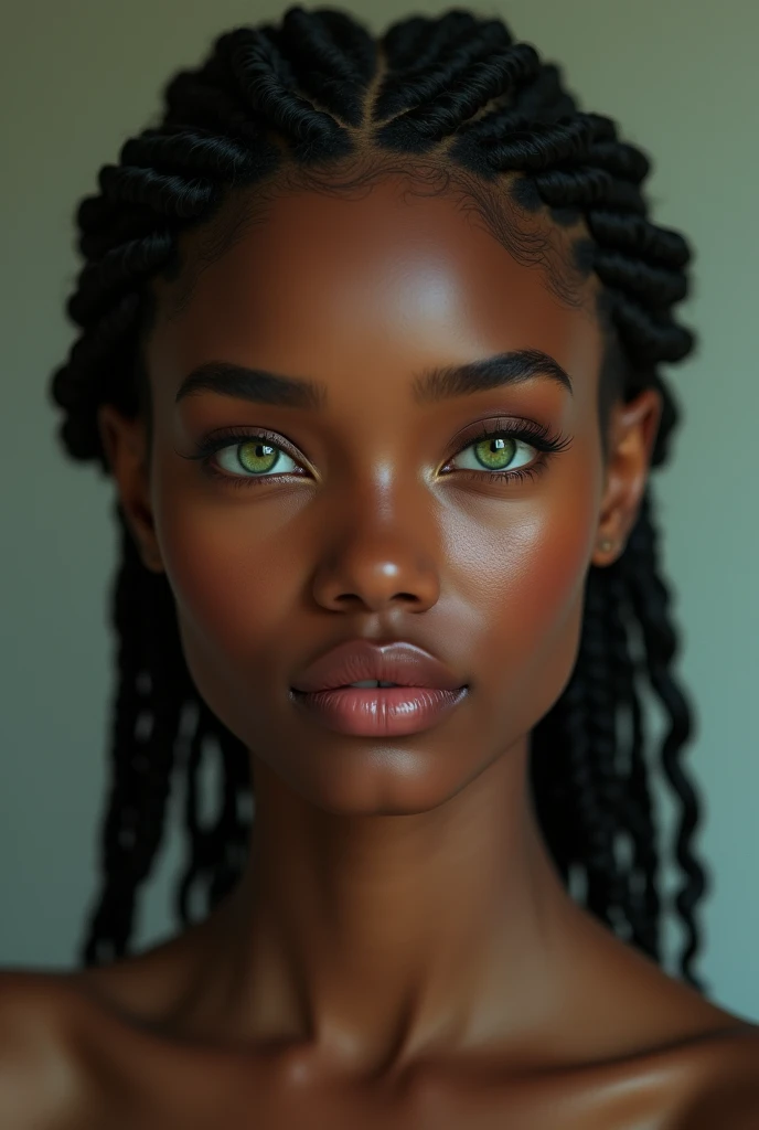 full body image, medium long shot, of a ((Nubian1.5)) Queen of Nubia, ((light green hazel eyes:1.5)), woman from Cush, Cushite-Nubian warrior, beautiful ((black female:1.2)), dark-skinned woman, realistic skin:1.2, freckles, (finely detailed skin textures:1.2), skin pores visible, perfect cinematic lighting, very small and skin blemishes and imperfections, black hair, box braided hair, box braid, Graceful Midnight Angel of God, beautiful d&d character portrait, colorful fantasy, detailed, realistic face, realistic photo, intricate armor, fiverr dnd character, Afrocentric, stanley artgerm lau, ilya kuvshinov, artstation, hd, octane render, hyperrealism, unreal engine, attention to detail, Hyper-detailed, insane details, Beautifully color graded, Unreal Engine, DOF, Super-Resolution,Megapixel, Cinematic Lightning, Anti-Aliasing, FKAA, TXAA, RTX,SSAO,Post Processing, Post Production, Tone Mapping, CGI, VFX, SFX, Insanely detailed and intricate , Hyper maximalist, Hyper realistic, Volumetric, Photorealistic, ultra photoreal, ultra- detailed, intricate details,8K, Super detailed , Full color, Volumetric lightning, HDR, Realistic, Unreal Engine, 16K, Sharp focus. Octane render,medium long-shot camera
