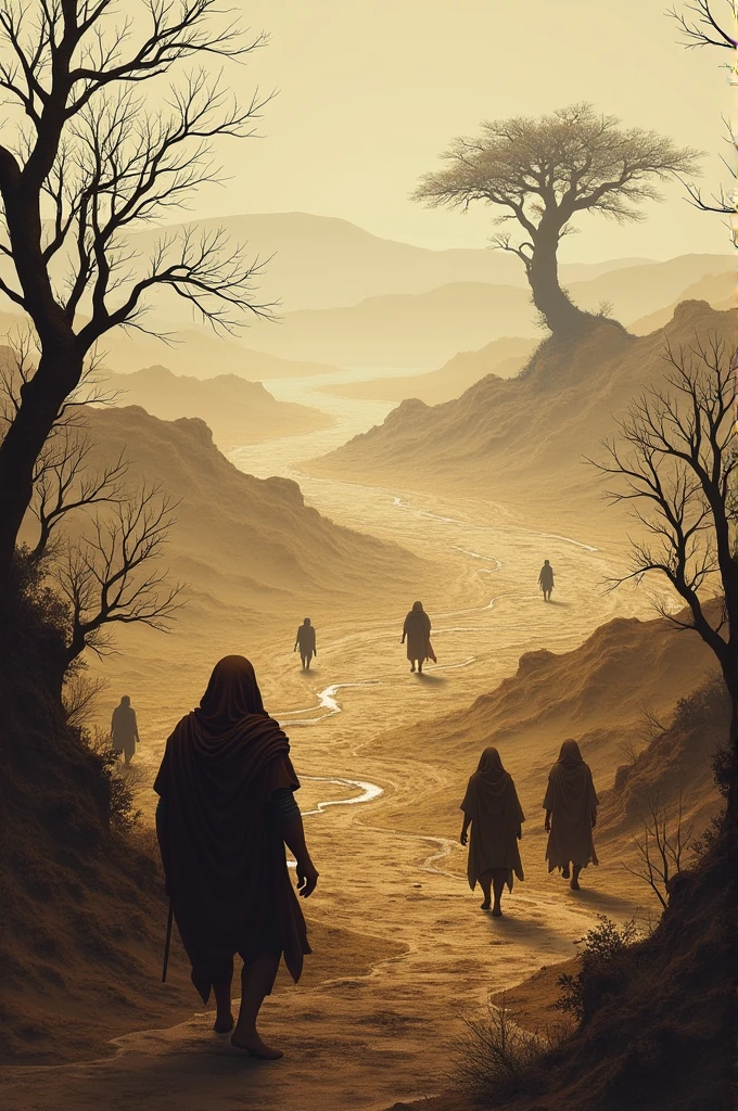 (Masterwork, high quality) An elf woman and a donkey walking though a field of tall stone sculptures, Symmetrische epische Fantasy-Kunst, das Hexer-Konzeptbild, Andreas Rocha und John Howe, epic elder scrolls art, Desert Valley of Bones, von Darek Zabrocki, epische Fantasy-Sci-Fi-Illustration, dunkle Fantasy-Konzeptkunst, epische Fantasy-Konzeptkunst, High-Fantasy-Konzeptkunst, epische filmische Konzeptkunst, Fantasie-Horror-Kunst