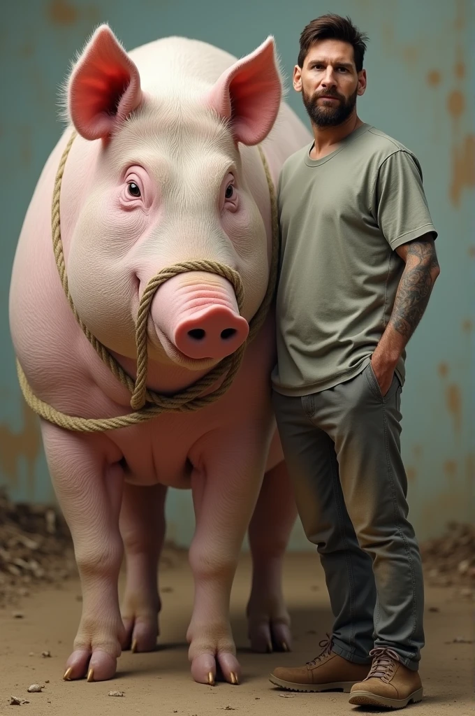 male, (fat), (pig male): 1.3, light pink body, white belly, big feet. showing feet, sole of foot. Detailed foot, (lying in the mud): 1,3, tattoo. Gold chain. Sadomasochistic play. chains. Tattoo. pig tail, bulge, (anatomically correct: 1, 7), penile erection, bullet, bottom of gutter and garbage, LOTUS POSITION, light pink color, in sewer, Gothic. Halloween environment, inside the pipe, dirt and garbage. over the sewer. bones, graffiti on the walls, revolver. Flying Golden Sanskrit, goodness, thickness, magnificent background of ducts and pipes, octane rendering, Beautiful features, sewer with silt. , complex skin, detailed face, hairy skin texture, extremely high detail, full body view, cinematic lighting, professional lighting, centered, looking at camera in, 8k, shooting with Hasselblad X1D-50, maximum focus, depth of field , perfect lighting , (best quality), (master part), (ultra detailed), sharp focus, light particle muscles, big fat man, bullet, mature man, shirtless, swollen nipple, big balls, (penile erection: 1.7) , A masterpiece of skin with veins, pig tail, Show belly, Extremely detailed, (ultra-detailed, perspective: 1.0), depth of field, Perfect lighting, Atmospheric, hyper photorealism, hyper HD, Background Detailed, Scenic, Author: Rembrandt, Direction: Pino Daeni, Snosco Report, E621, NSFW, (Wide Dynamic Range, HDR), Full Body View,