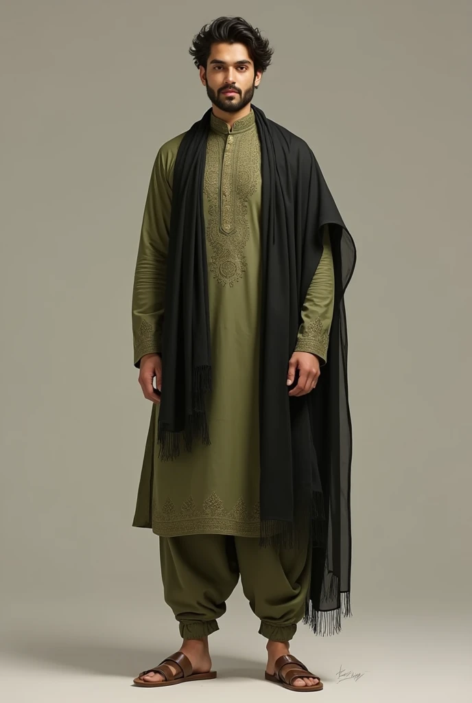 Photography of a man in a white turban and a turban, inspired by Abdur Rahman Chughtai, character full body portrait, full body character portrait, 4d render, full length character, concept art of a monk, fullbody portrait, realistic character concept, male character, full-body character portrait