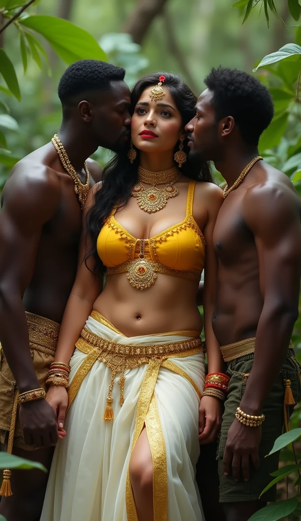 a beautiful young white indian naked woman wearing only chunni and a muscular black african man with his big black cock, nude photoshoot in a studio, realistic photo, white background,((Indian white girl wearing jewellery, bindi, bangles, transparent light green dupatta)). very realistic image, detailed image, High quality high detail,8k