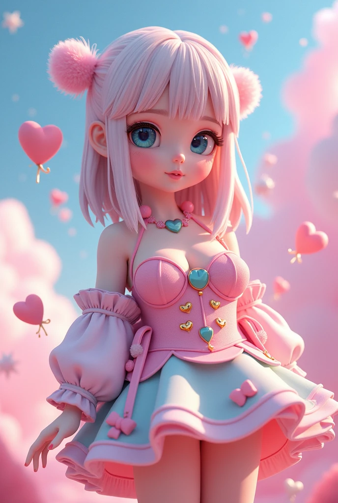 colors: white and pink , black Winter , frost,  snow ,  A beautiful stylish cute girl holds a super huge transparent crystal rose,  sits on the roof of an old wooden house ,  gloved handles , dressed warmly ,  around his neck a long striped scarf ,  Tim Burton style , cartoon