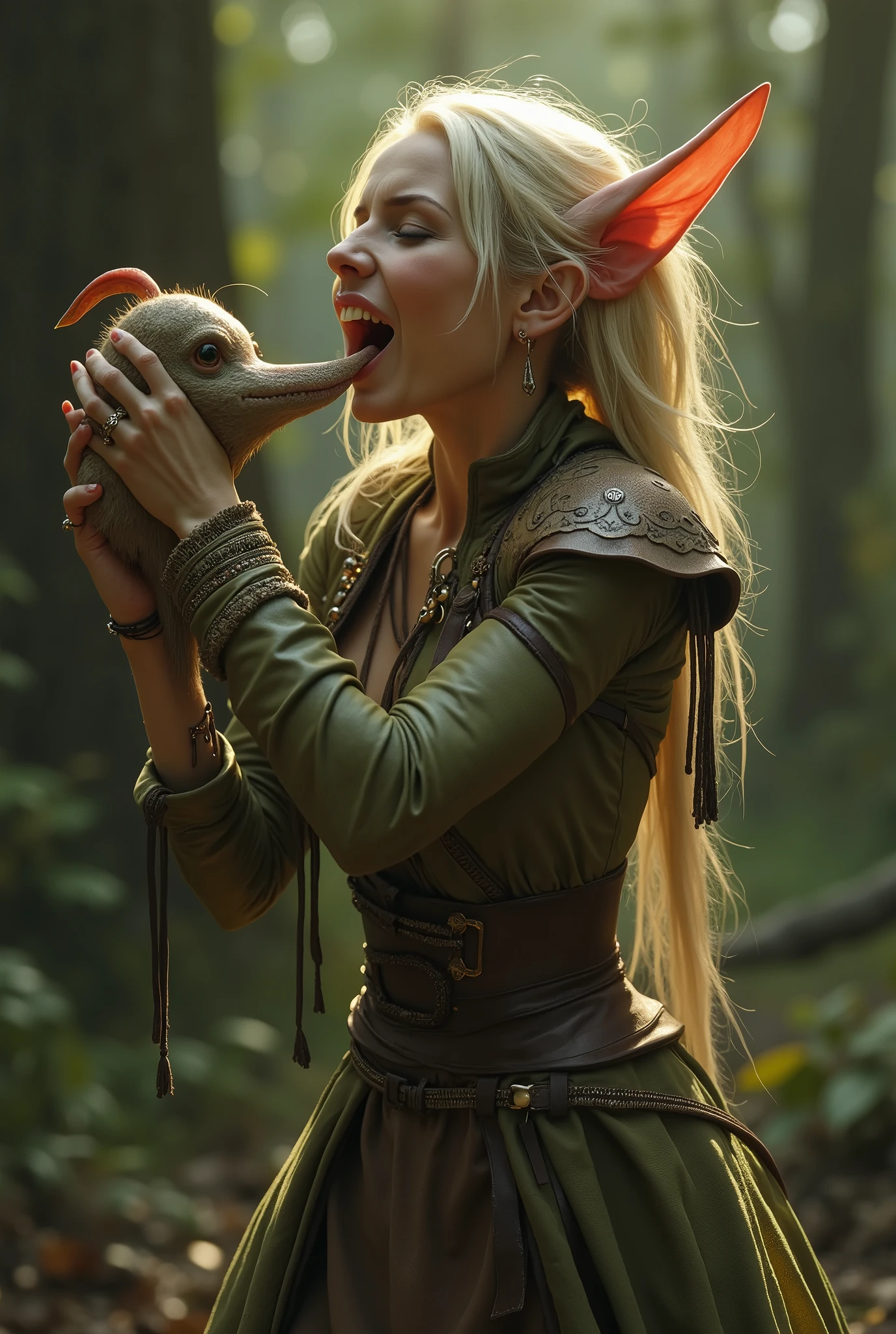 <lora:bl0j0:0.9>bl0j0 girl, blowjob, pov, penis, raw photo, 8k, gorgeous, beautiful, blond, dark forest, amanita mushroom on her head