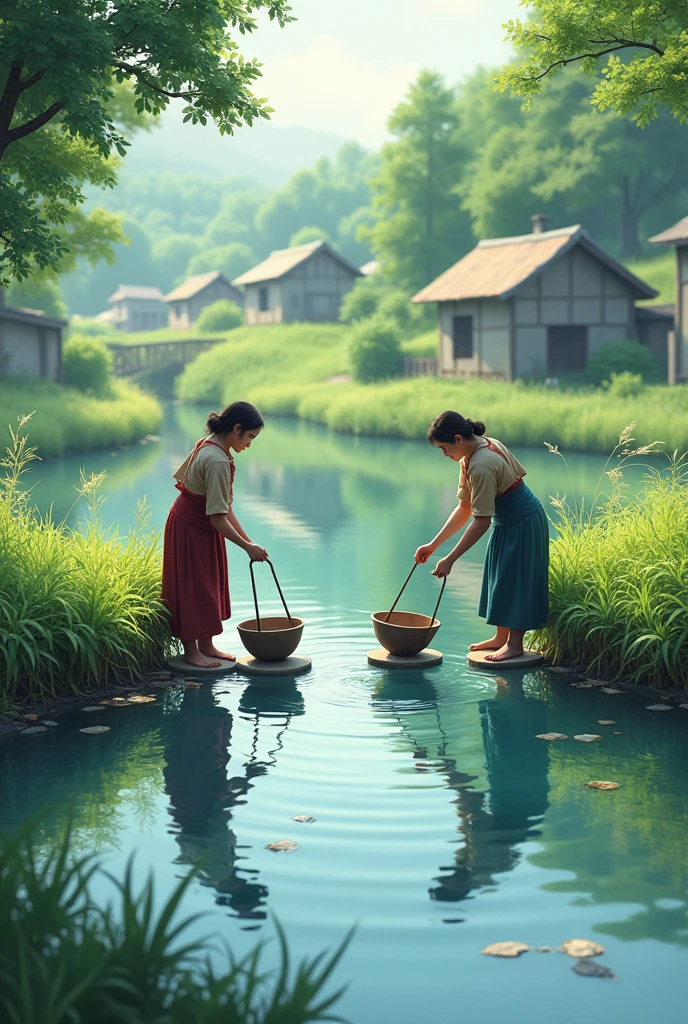 iver, aquatic plants, beautiful, Chinese girls, collecting(leclothing, dress, garment, silk, embroidery, robe, coronet, adornment ), plants, sandy beach, ospreys, distance water, flowing, current, stream, grass, maiden, young lady, picking, shore, sand, fish eagle, sea eag