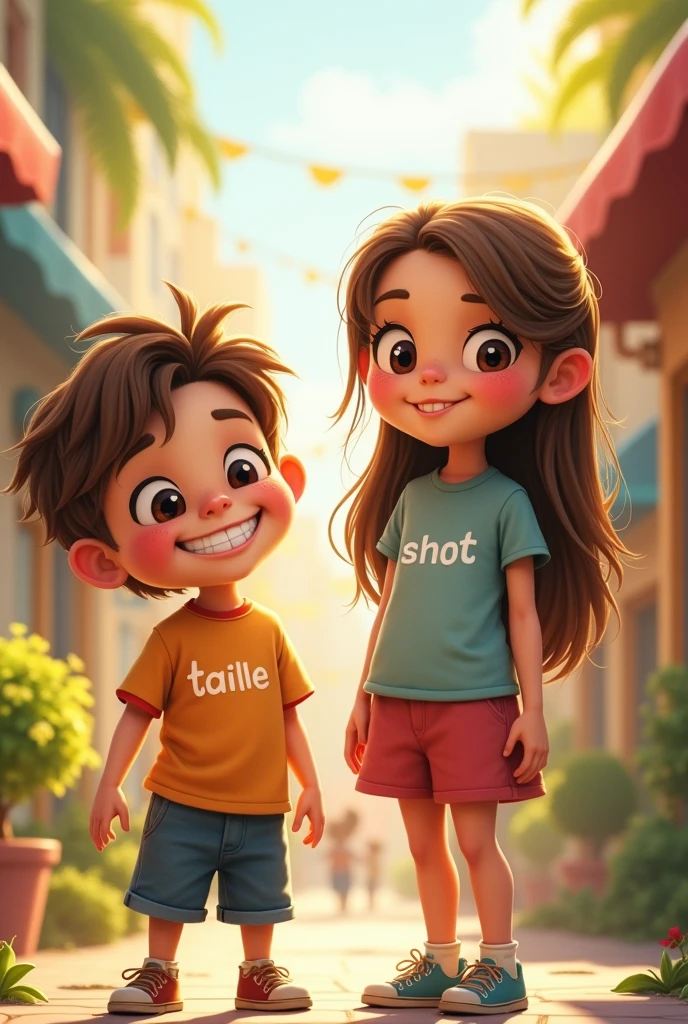 Little children, brothers and sisters, smiling, beautiful hair, 3D render, 3D Cartoon, big head, cartoonish look, high resolution, super detail, soft lighting