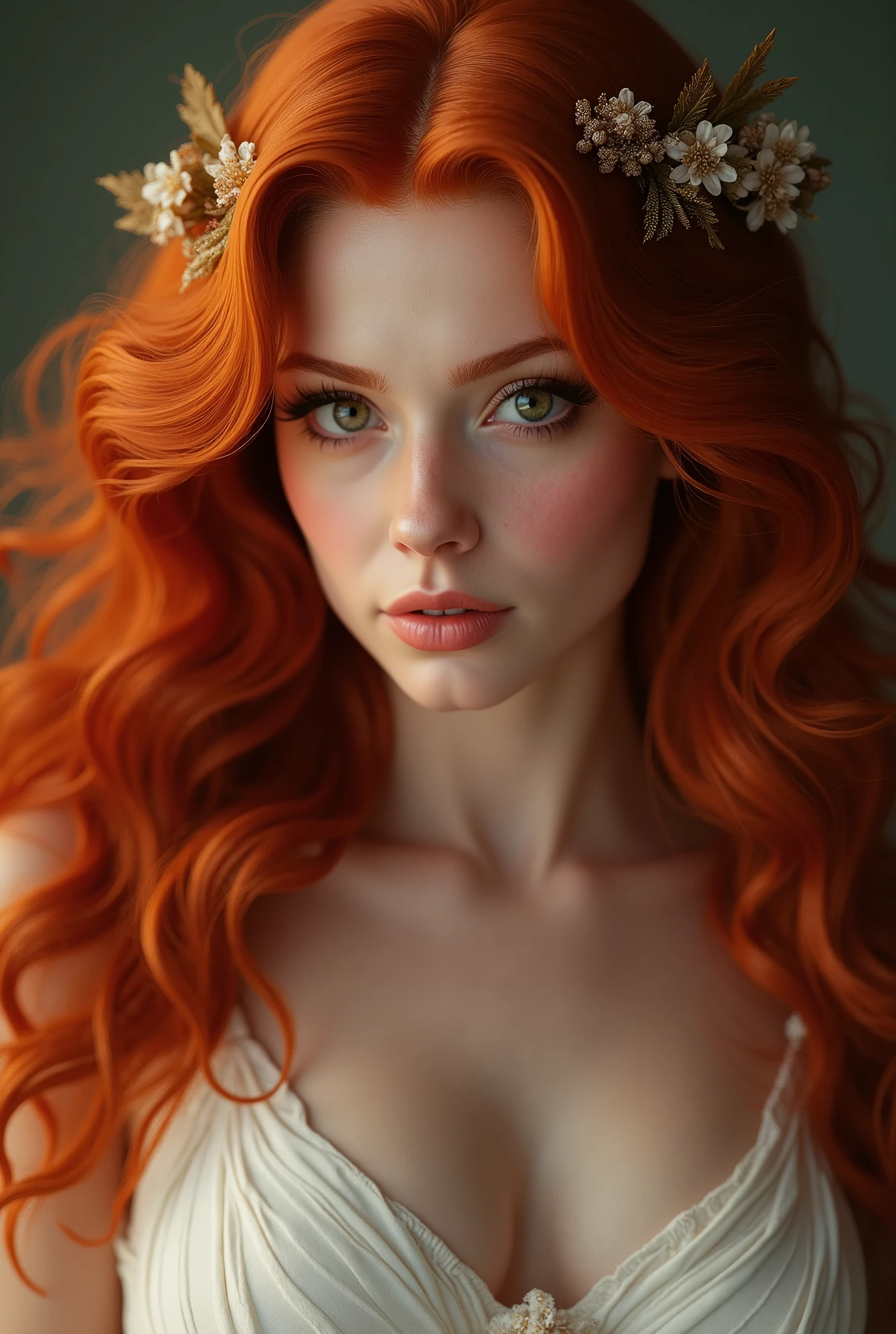 Femme rousse yeux vert corps de reve 