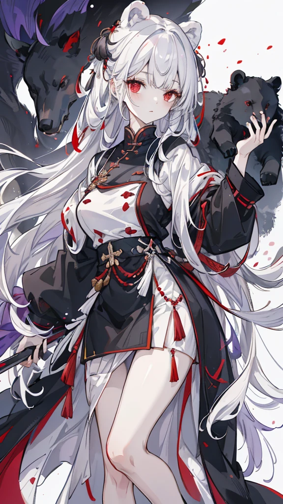 (masterpiece:1.2),best quality,realistic,ghost nocturnal,
1girl, long hair, japanese clothes, kimono, red eyes, skeleton, holding, white hair, sash, very long hair, hat, obi, glowing, solo, standing, weapon, glowing eyes, skull, twintails, long sleeves, smile, looking at viewer, wide sleeves, umbrella
<lora:ghost nocturnal-000018:1>,