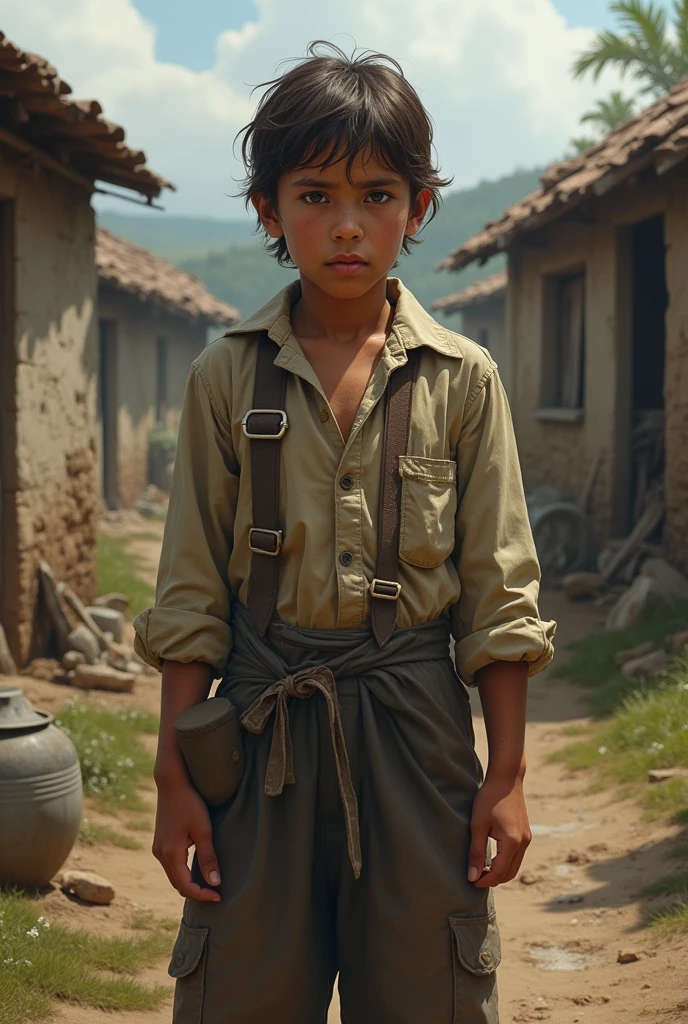 boy child male, poor, farming, sad, focused on face, working hard --auto --s2