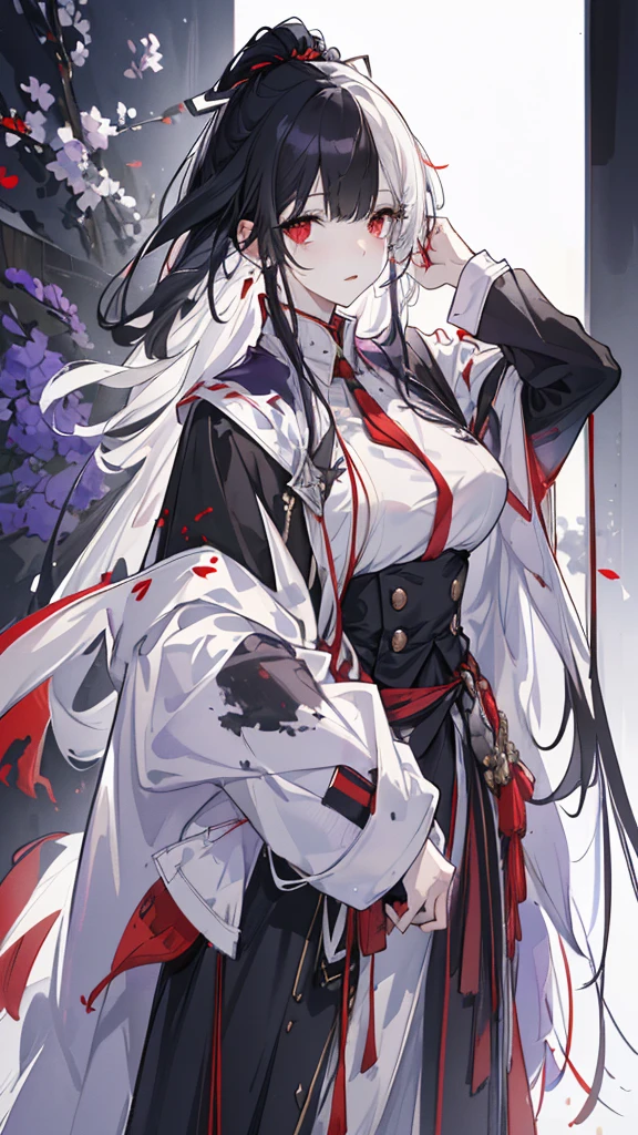 black sclera instead of white, red pupils, better eyes, best quality,