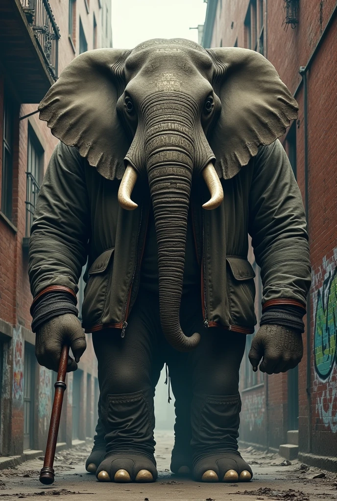 solo mid shot portrait photo of a humanoid elephant hybrid, anthro firefighter