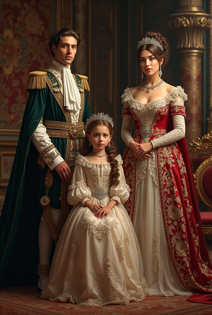 Royal family with three children