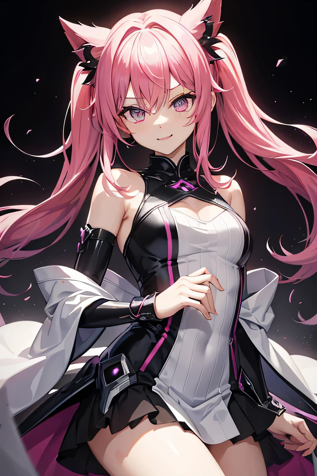 (masterpiece:1.2), Best Quality, (illustration:1.2), (ultra detailed), hyper details, (delicate detailed), (intricate details), (cinematic light, Best Quality Backlights), Delete line, soloist, perfect body, (1 girl), stylized artwork, purple and pink theme, girl, Purple long hair, white empty eyes, pink top, pink roses, see through skeleton overlay, foliage, leaves, Watercolor splash, (make up), high contrast, (better lighting, an extremely created and beautiful), (cinematic light), showy,